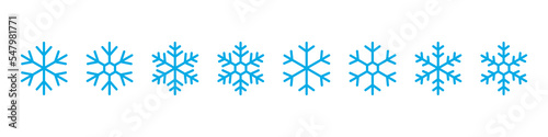 Snow flake icon. Snowflake vector sign. Winter ice symbol isolated.