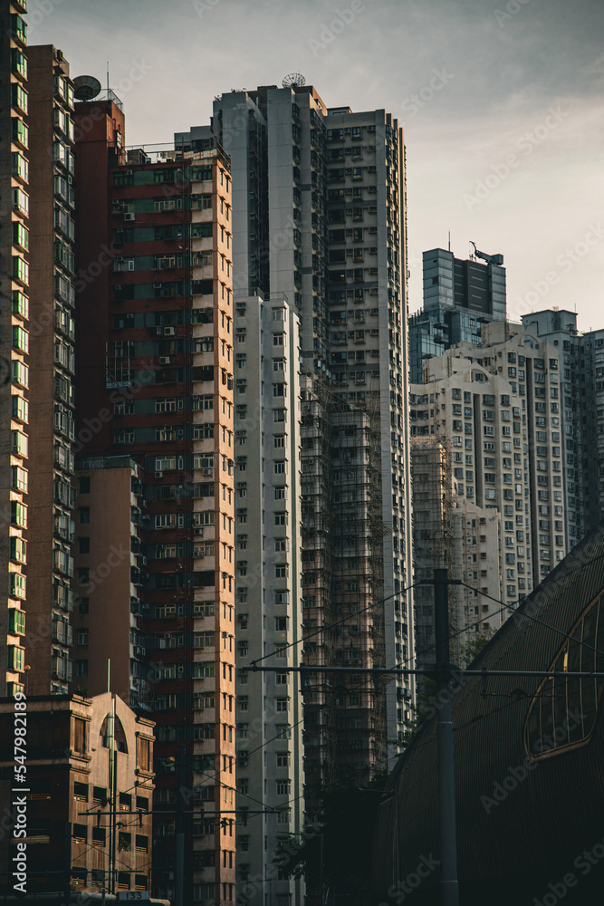 city, dense buildings, hongkong