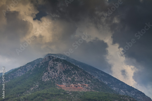 nature clouds over the mountains