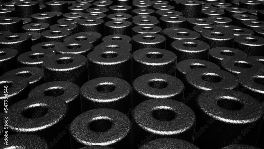 Shifting black metal foil rolls background loop Shifting black metal foil rolls background loop