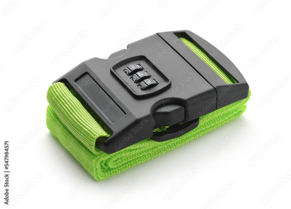 Folded adjustable luggage strap with combination lock