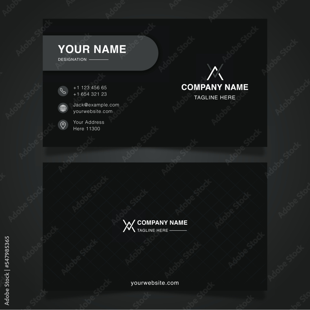 Fototapeta premium Modern black and gray business card design professional