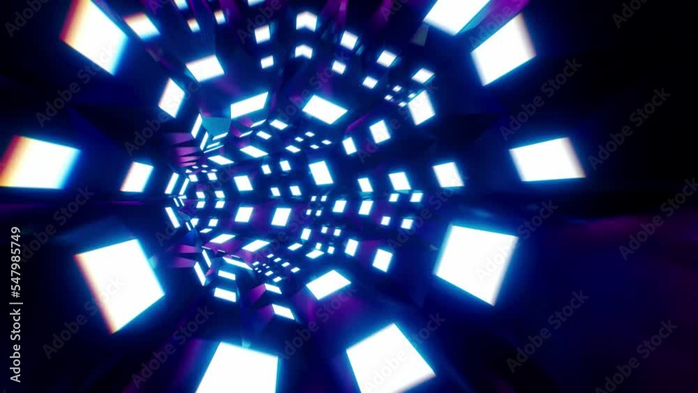 Shining neon lights tunnel vj loop