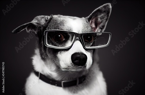 portrait of a dog with glasses © Яна Деменишина