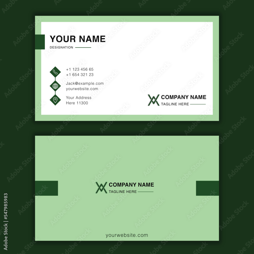 Simple and modern green business card template