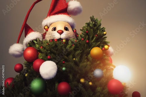 cute bunny dressed as santa