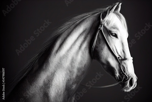 Stallion  horse isolated on background. Elegant portrait of a beautiful animal.