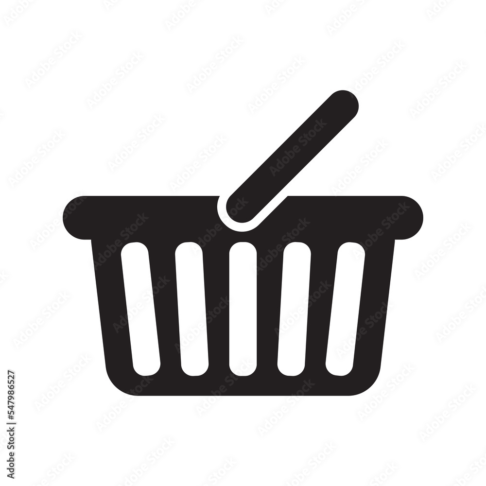 shopping basket, market basket icon, vector illustration 