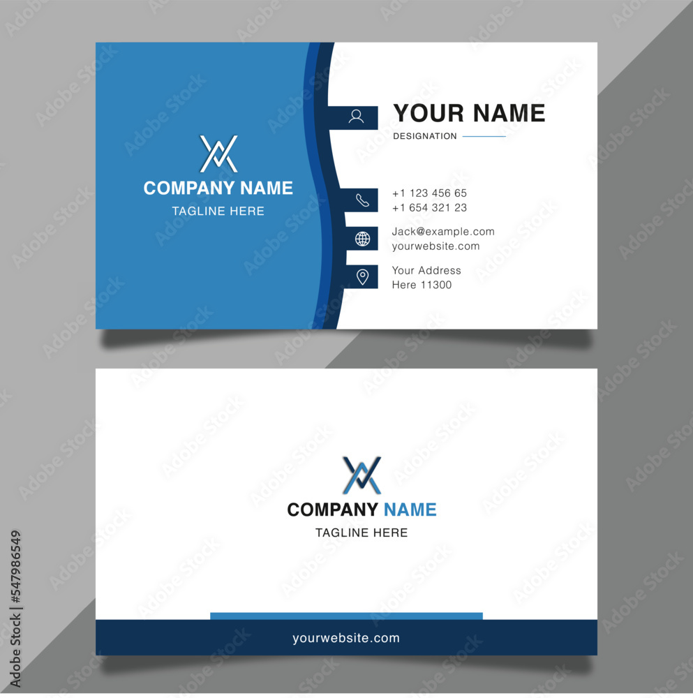 Creative blue business card template professional