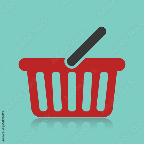 shopping basket, market basket icon, vector illustration 