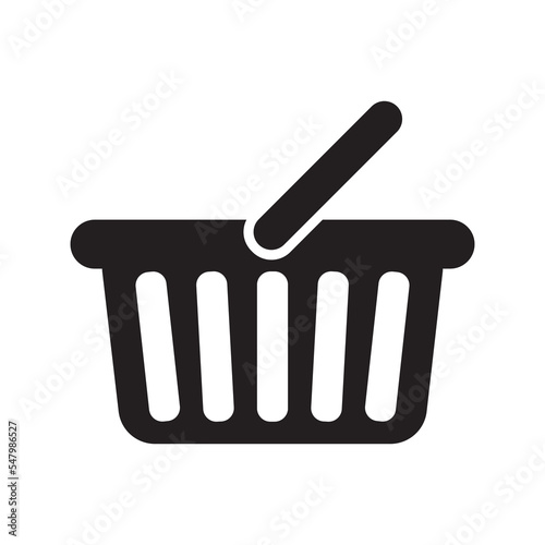 shopping basket, market basket icon, vector illustration 