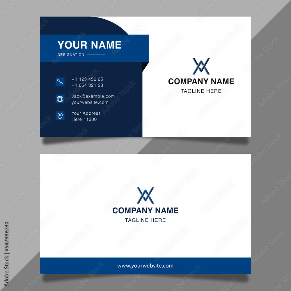 Blue business card modern design professional Blue business card modern design professional