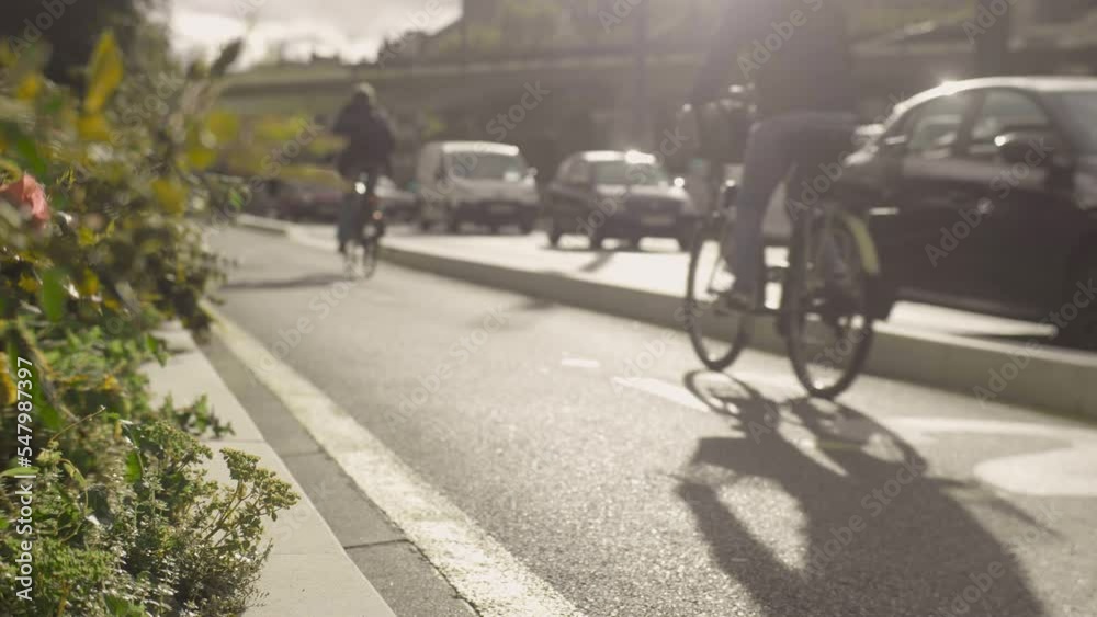 vélo, piste cyclable, bicyclette, Grenoble, roule, route, voie, rue, voyage, trafic, transport, flèche, signes, paysage, ciel, voiture, urbain, personne, texture, vitesse, vtt, ville, paris, France, 