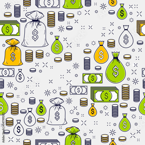 Financial icon set seamless...