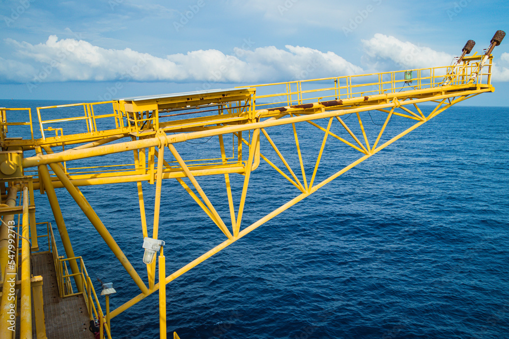 Oil and gas production rig platform flare sea tip facilities for ...