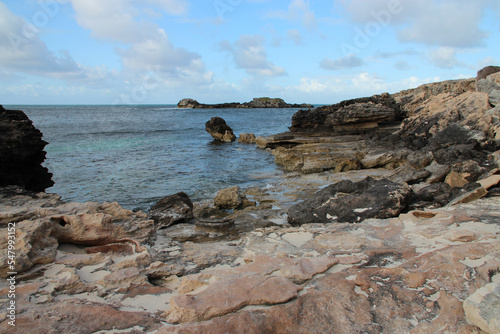 indian ocean at pinky beach in rottnest island in australiain australia photo