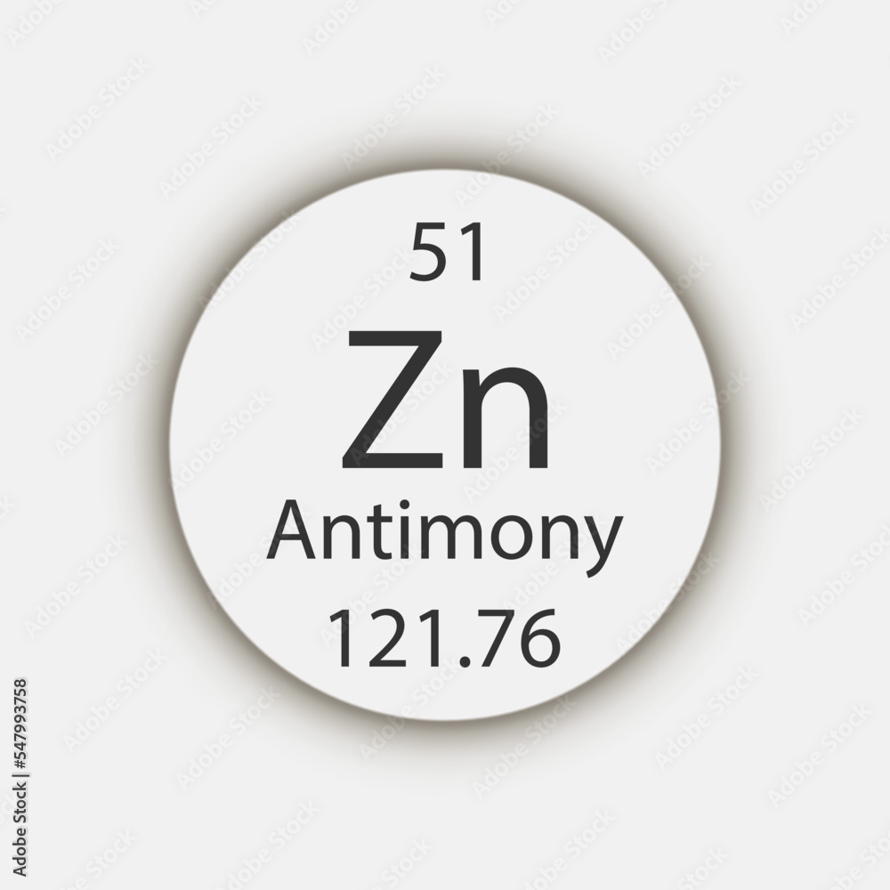 Antimony symbol. Chemical element of the periodic table. Vector illustration. Antimony symbol. Chemical element of the periodic table. Vector illustration.