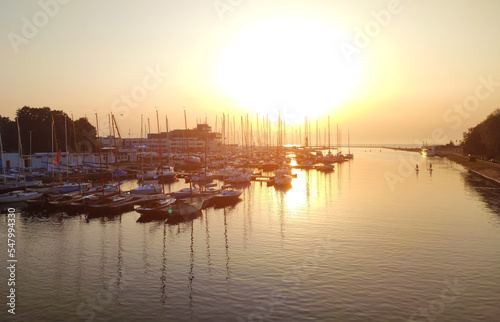 Sunset at the mouth of the Pirita River in Tallinn.