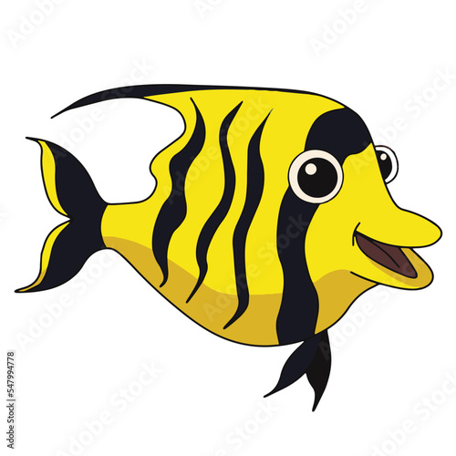 Moorish idol fish vector illustration