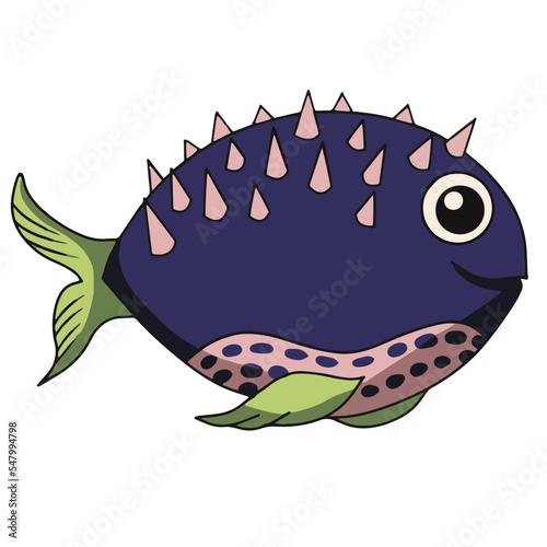 Puffer Fish vector illustration on white background