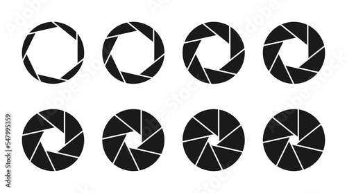Camera shutter vector icons set.