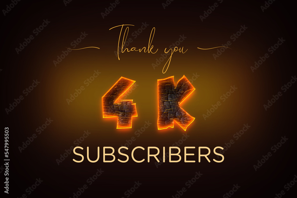4 K subscribers celebration greeting banner with Coal Design 4 K subscribers celebration greeting banner with Coal Design