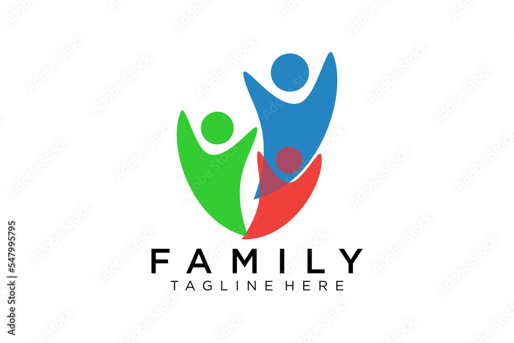 Abstract People Logo. Blue Rounded Line Linked Human Icon Pulse Wave ...