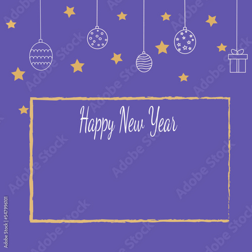 Congratulation New Year card with blue background