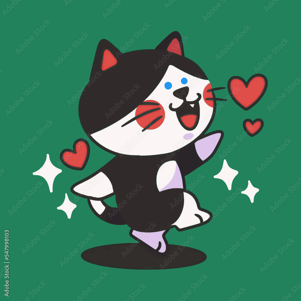 funny dancing kitten pet mascot doodle element funny dancing kitten pet mascot doodle element