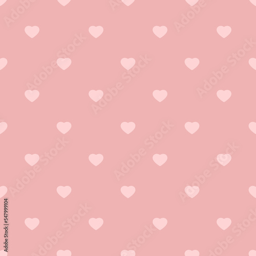 Baby vector seamless pattern with cute small hearts. Background for newborn girl. Global colors. Easy to edit