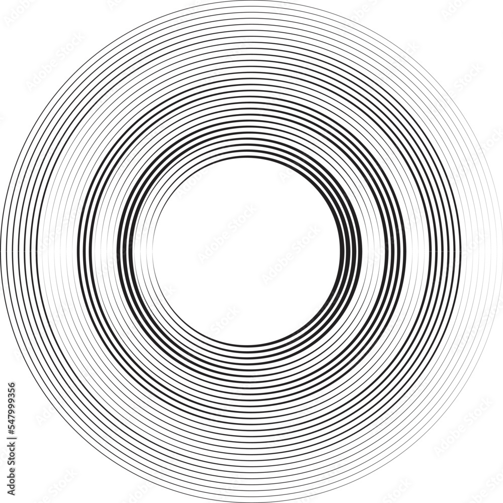 Fototapeta premium Lines in Circle Form . Spiral Vector Illustration .Technology round Logo . Design element . Abstract Geometric shape .