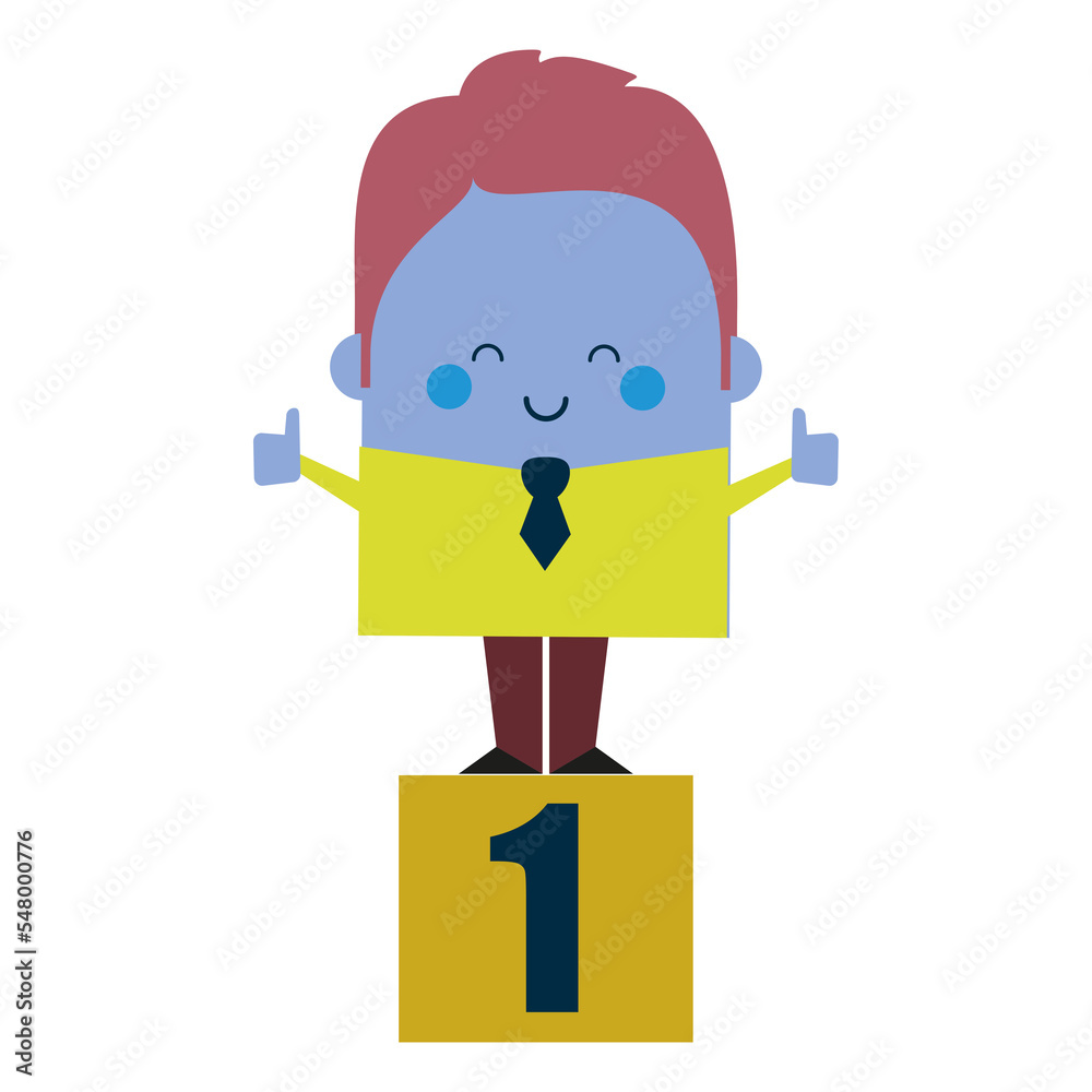 Illustration of a businessman on a podium - business and working design Illustration of a businessman on a podium - business and working design