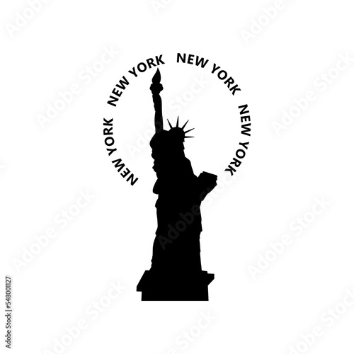 Statue of Liberty USA, New York icon logo isolated on white background