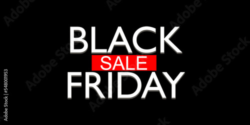 Black Friday sale banner card on black background