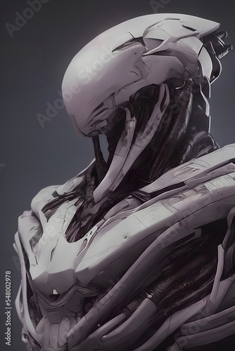 Humanoid cyborg alien robot