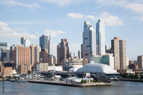 New York City Skyline And A Navy Ship