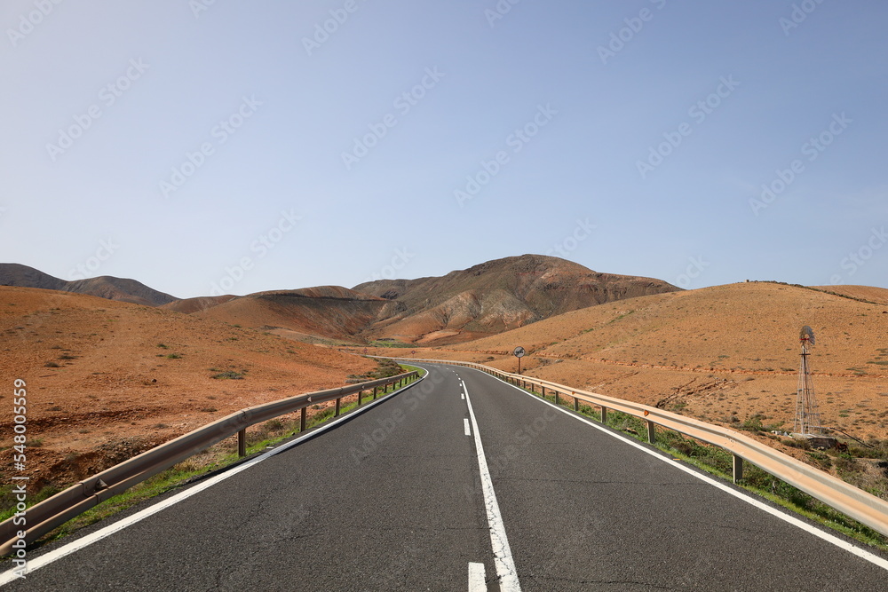 View on a road in Fuerteventura