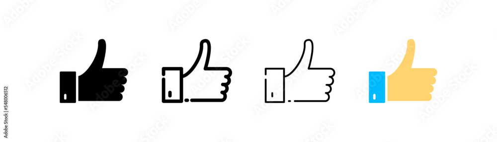 Feedback set icon. Head, good mood, thumb up, trumb up, hearth. Review concept. Four vector icon in different styles on a white background Feedback set icon. Head, good mood, thumb up, trumb up, hearth. Review concept. Four vector icon in different styles on a white background