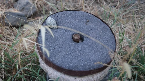 Ancient historic archaeology, stone carving from ancient civilisation photo