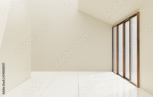 Blank Interior Room Design Background With Empty Wall 3D Rendering