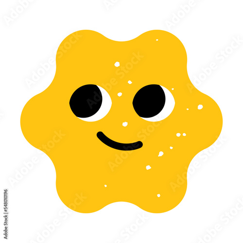 Colorful star with rounded corners geometry figure. Cartoon vector illustration. Funny basic abstract object for kids with smiling face. Geometry, education