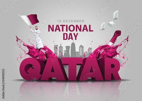 18thDecember Qatar National Day. abstract vector illustration design