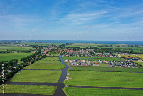 Obraz na plátně Dutch polder landscape from the air