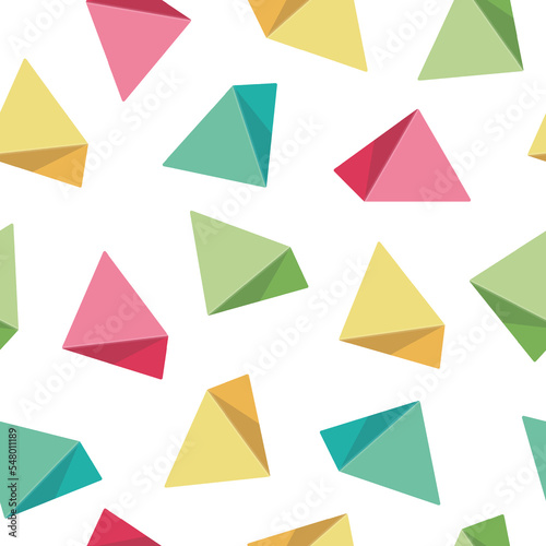 Pattern of colorful triangles, seamless illustration of bright pyramids of marmalade.