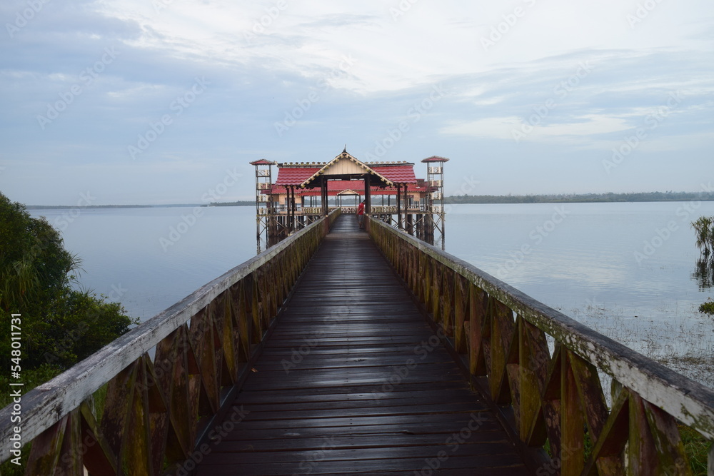 the lake bridge emerges