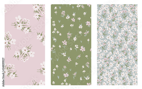Design of spring print with flowers for textile and dresses