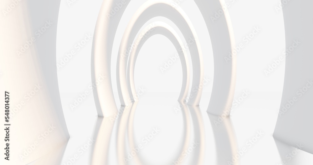 Fototapeta premium Abstract architecture background arched interior 3d render