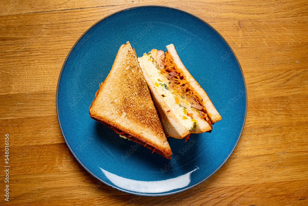 Tasty sandwiches with cheese on table Tasty sandwiches with cheese on table