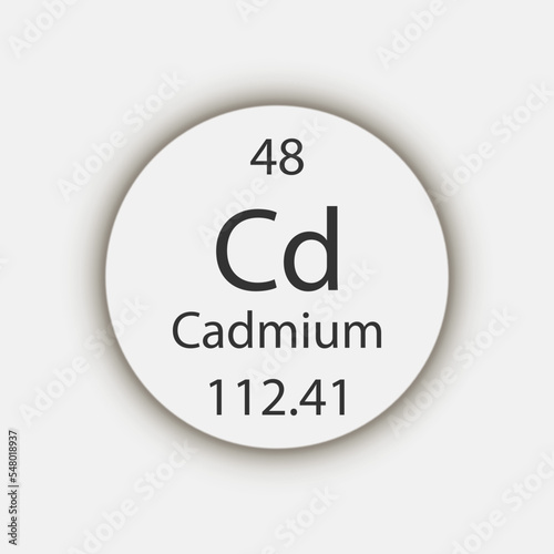 Cadmium symbol. Chemical element of the periodic table. Vector illustration.