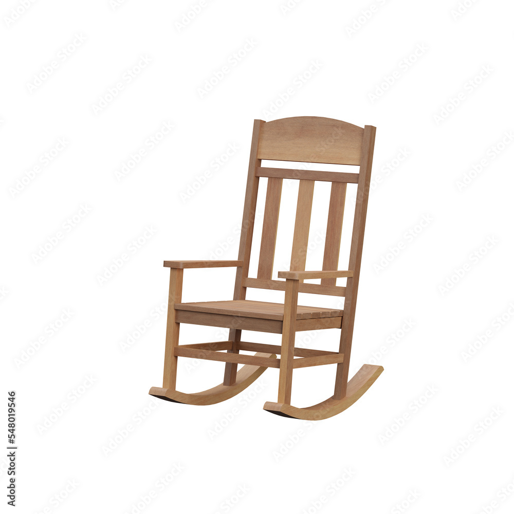 3D rendering of an wood rocking chair. 3D rendering of an wood rocking chair.